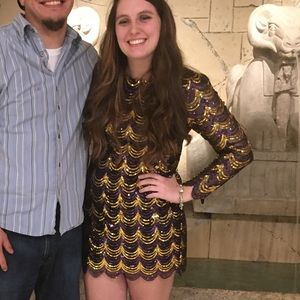 Sequin Purple and Gold Cocktail dress